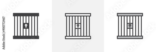 Prison colored icon set