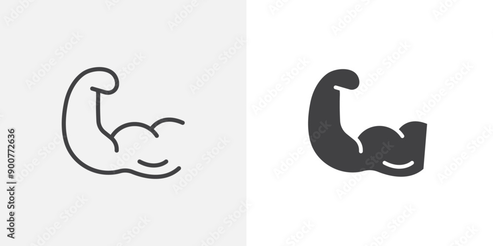 Strong arm colored icon set Strong arm colored icon set
