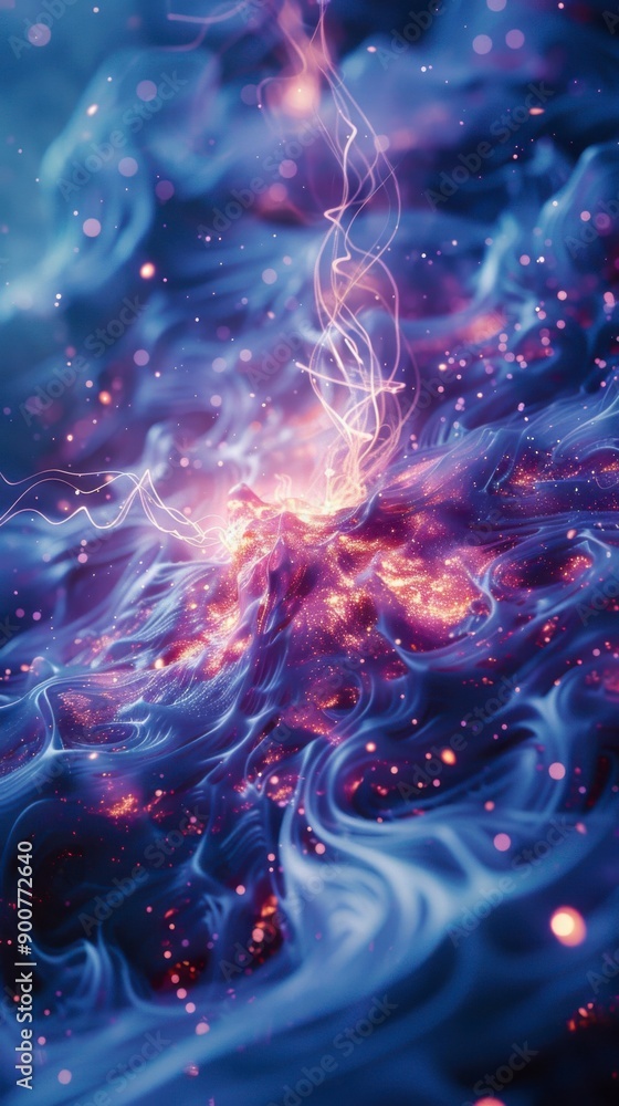 Abstract Cosmic Energy with Electric Currents and Vivid Colors in a Mystical Digital Art Pattern Abstract Cosmic Energy with Electric Currents and Vivid Colors in a Mystical Digital Art Pattern