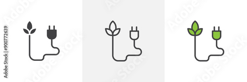 Biomass energy colored icon set