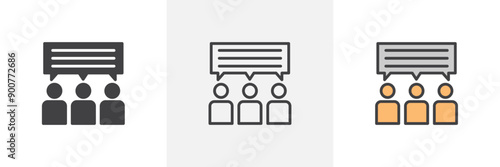 Public opinion colored icon set