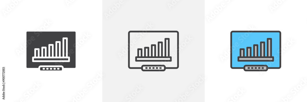 Equity derivatives colored icon set Equity derivatives colored icon set