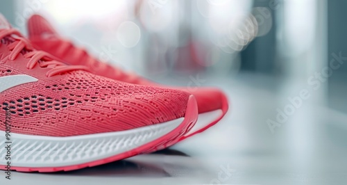 Red Running Shoe Close-Up