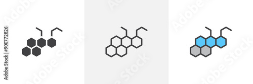 Hormones colored icon set