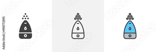 Humidifier colored icon set