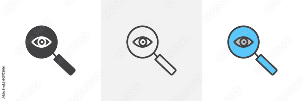 Investigation colored icon set Investigation colored icon set
