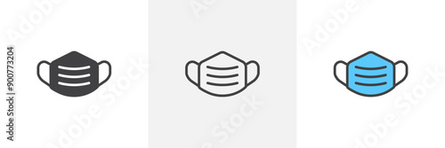 Medical Mask colored icon set