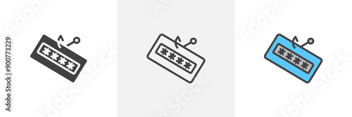Password phishing colored icon set