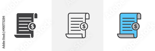 Invoice colored icon set