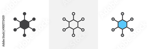 Hub colored icon set