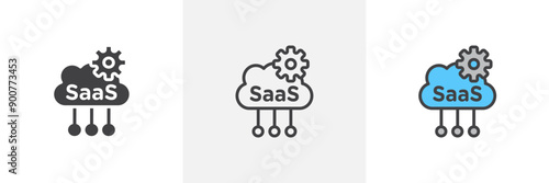 Saas colored icon set