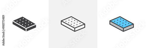 Mattress colored icon set