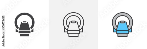 Tomography colored icon set