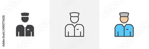 Valet colored icon set