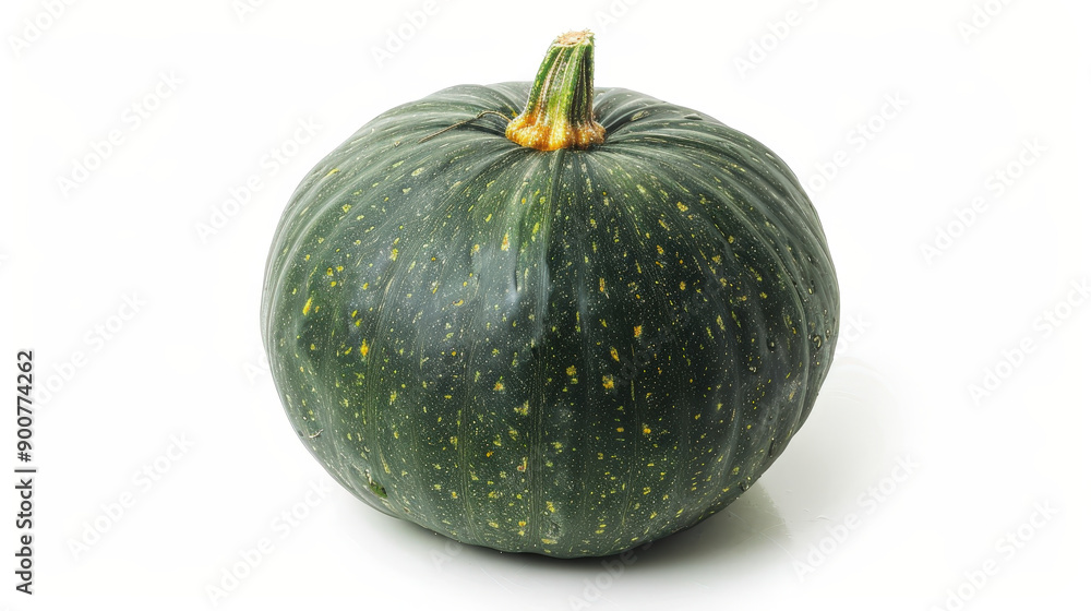 Whole green pumpkin on white background Whole green pumpkin on white background