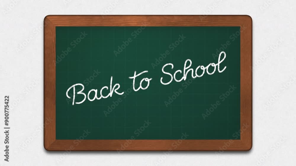 Back To School Banner Loop On Green Chalkboard Back To School Banner Loop On Green Chalkboard