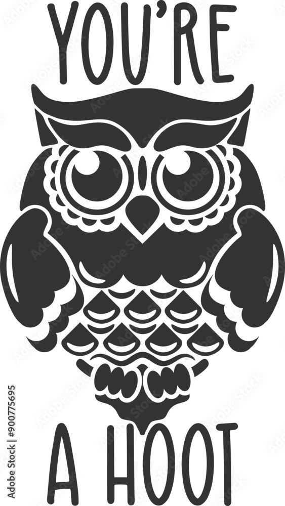 Naklejka premium Owl Quote Vector Graphic Logo