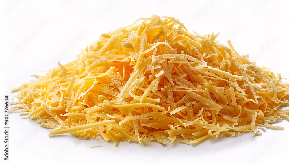 Fototapeta premium Grated cheese on white background