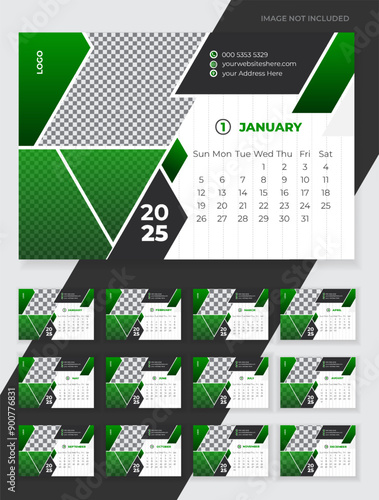 Vector home sale agent calendar design template 2025. minimal & editable real estate  agency office calendar design template and office stationary design. On sunday start first week.