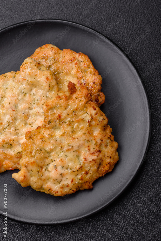 Delicious fried pork or chicken chops breaded with salt and spices Delicious fried pork or chicken chops breaded with salt and spices