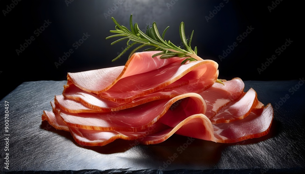 Ham in a black background Ham in a black background