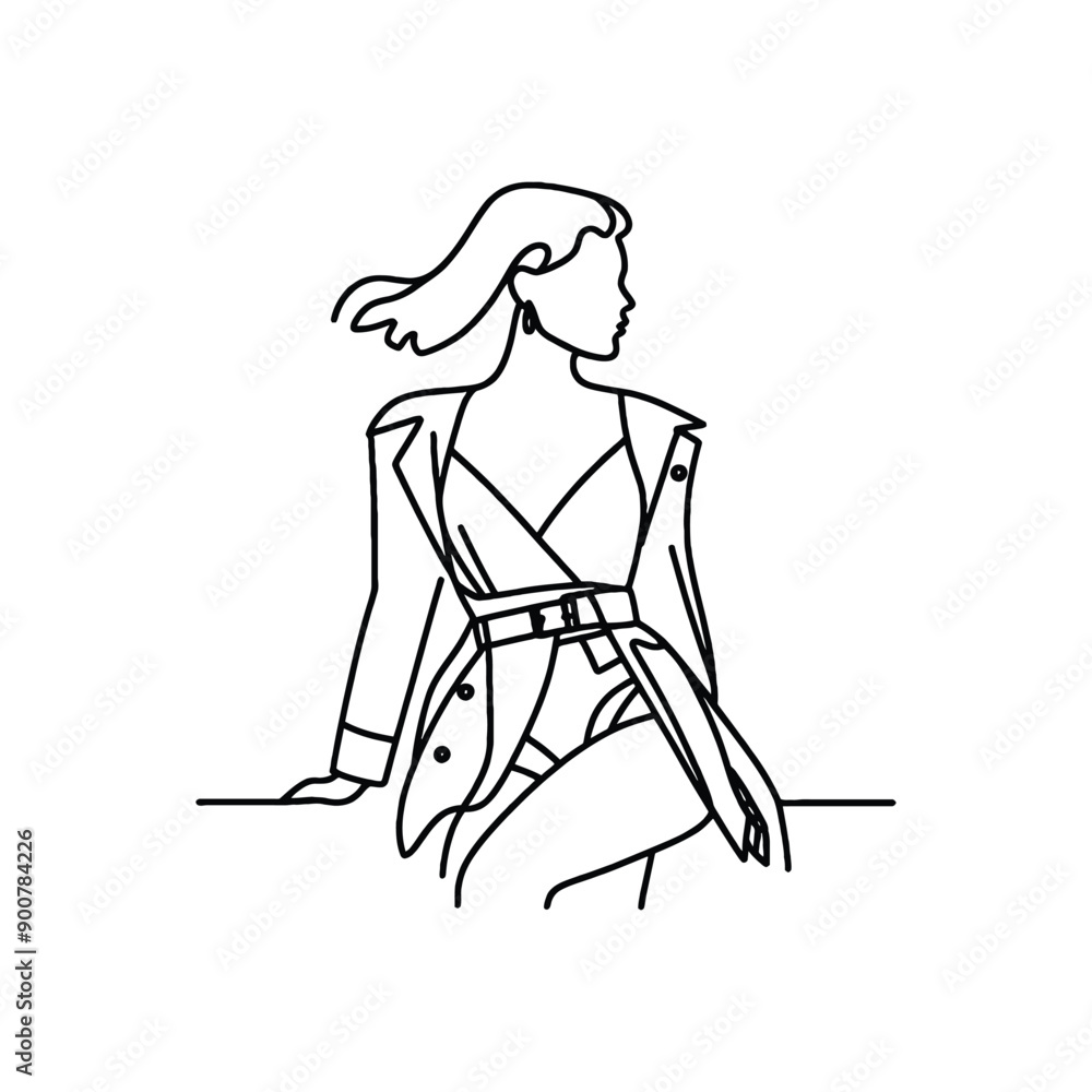 woman wearing Fashion YK in simple one-line drawing, flat logo, minimalist, less detail, high contrast, cutout, vector, bw, isolated white, - woman wearing Fashion YK in simple one-line drawing, flat logo, minimalist, less detail, high contrast, cutout, vector, bw, isolated white, -