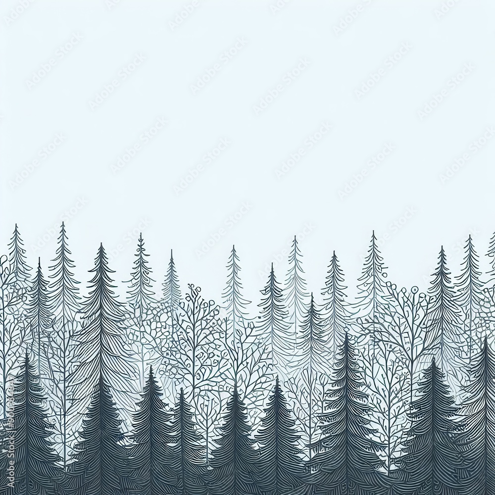 Illustrated minimalistic forest art logo Illustrated minimalistic forest art logo
