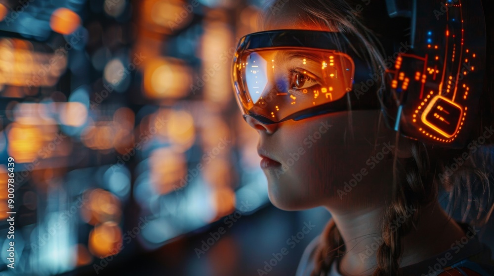 Child with Augmented Reality Glasses Child with Augmented Reality Glasses