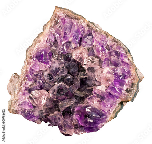 Rough piece of purple amethyst, a purifying and protecting semiprecious stone, png with transparant background