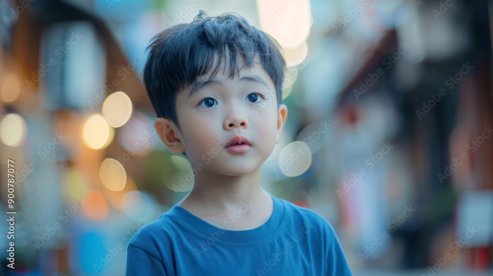 Young Boy in Urban Setting