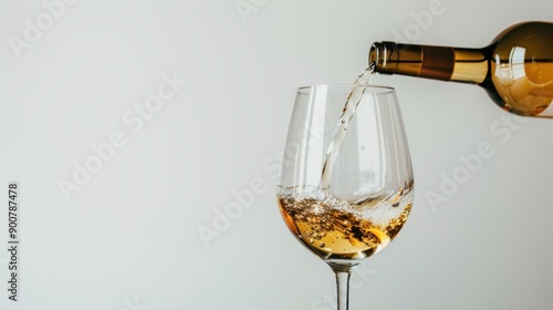 a bottle of wine being poured into a glass