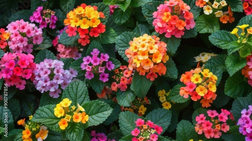 Colorful Lantana Flowers in Bloom © Sandu