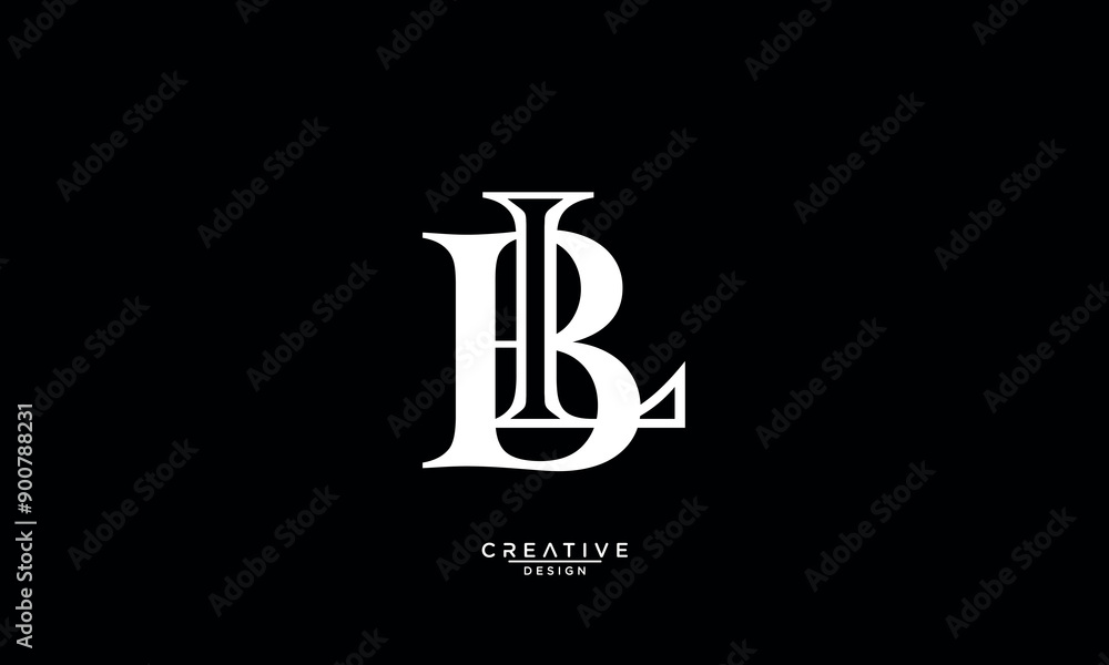 BL, LB, B, L, Abstract Letters Logo Monogram BL, LB, B, L, Abstract Letters Logo Monogram