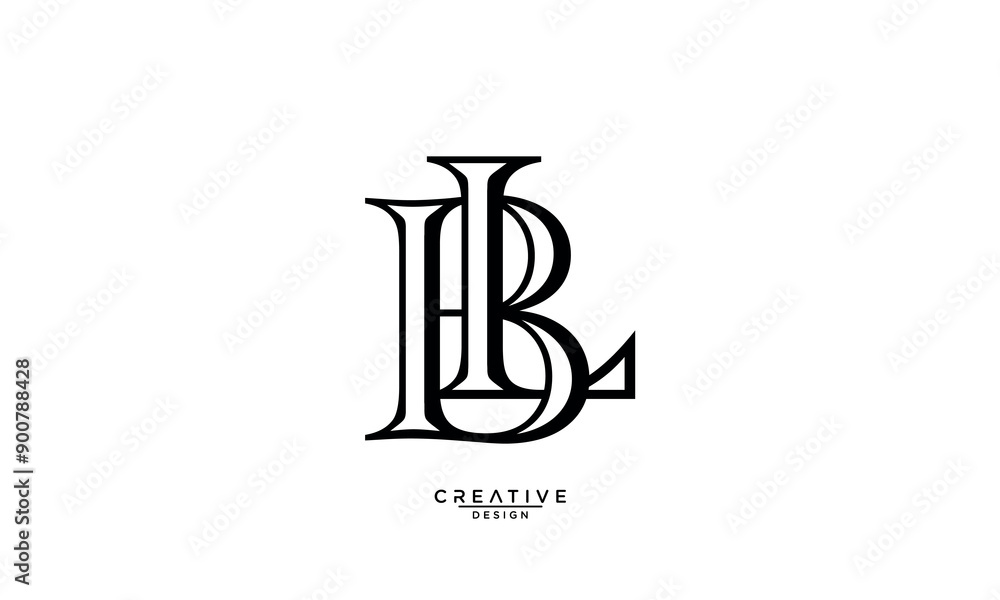 BL, LB, B, L, Abstract Letters Logo Monogram BL, LB, B, L, Abstract Letters Logo Monogram