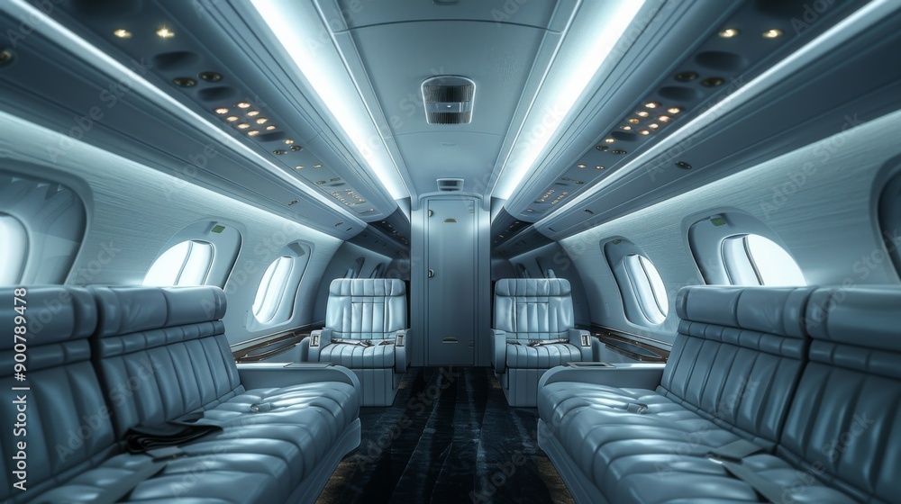 Obraz premium Luxury Private Jet Interior