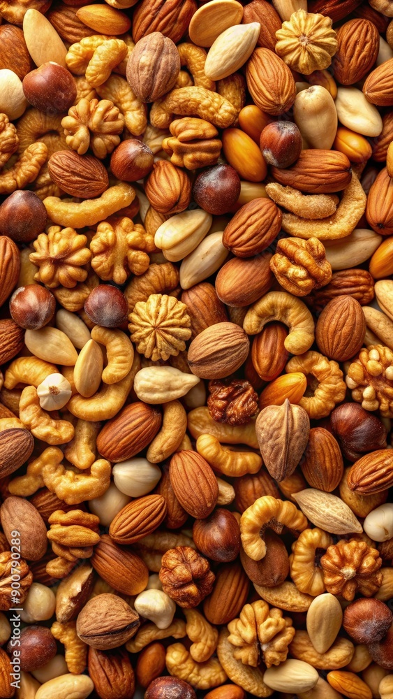 Close-Up Image of Mixed Nuts and Seeds in High Resolution. Generative AI Close-Up Image of Mixed Nuts and Seeds in High Resolution. Generative AI