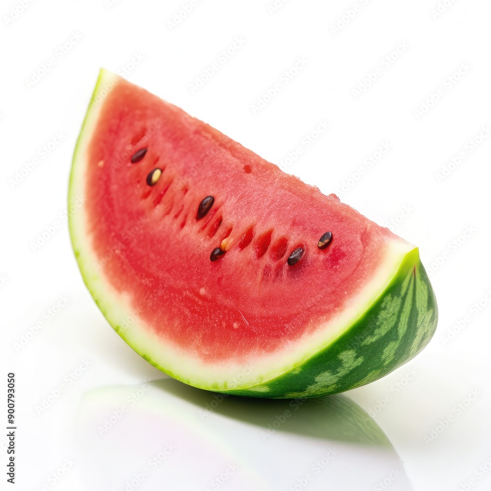 A Sliced Watermelon Wedge Isolated on a White Background. Generative AI A Sliced Watermelon Wedge Isolated on a White Background. Generative AI