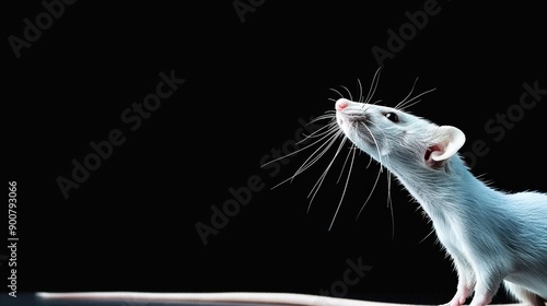   White rat on table