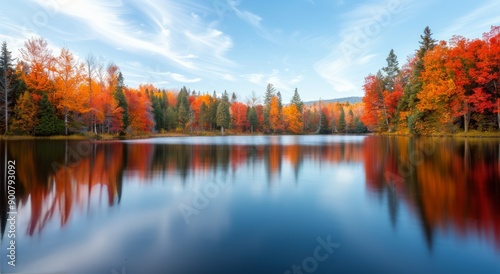 Fall Foliage Reflection in Lake