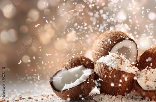 Coconut Halves With Sprinkles