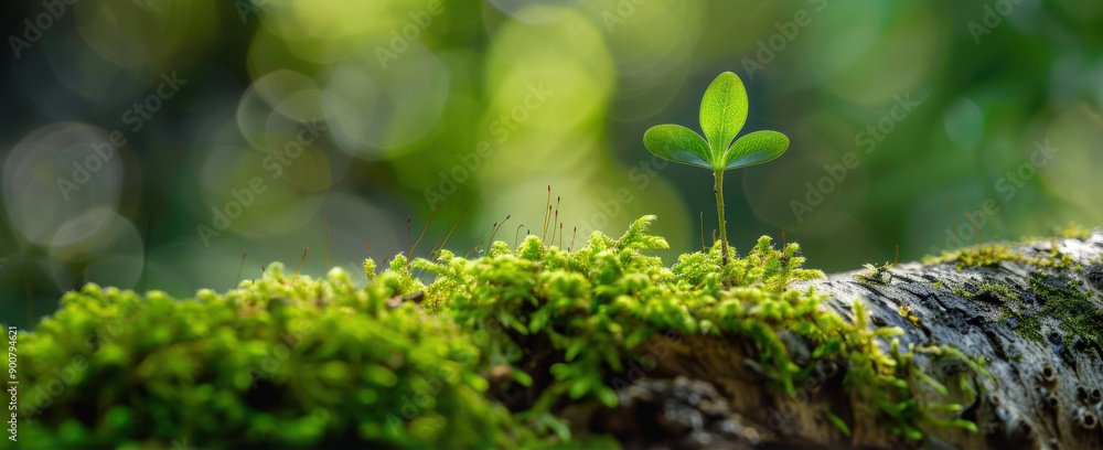 Sprout Emerging from Mossy Tree Bark. For environmental campaigns, botanical studies, and inspirational projects. Sprout Emerging from Mossy Tree Bark. For environmental campaigns, botanical studies, and inspirational projects.
