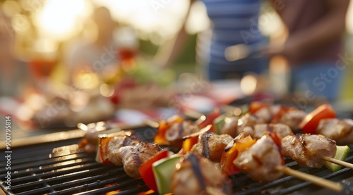 Grilled Skewers at a Summer Gathering