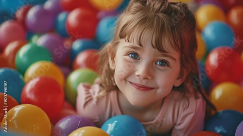 Smiling Child in Ball Pit