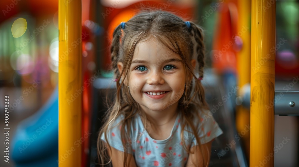 Smiling Girl on Playground Smiling Girl on Playground