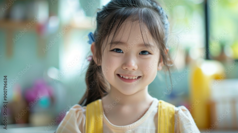 Smiling Child in a Bright Room Smiling Child in a Bright Room