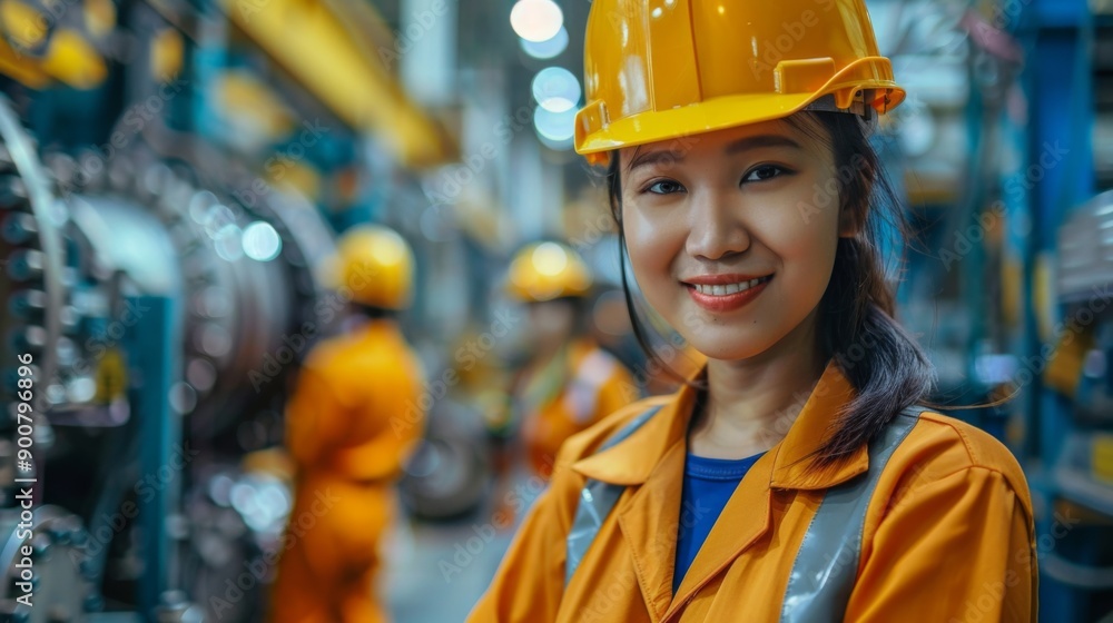 Portrait of Female Industrial Worker in Factory Portrait of Female Industrial Worker in Factory