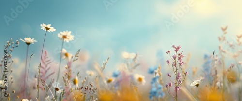 Wildflowers Blooming in Soft Light