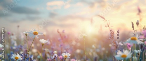 Wildflowers Blooming in Soft Light