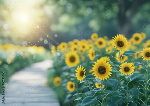 Sunlit Sunflower Field