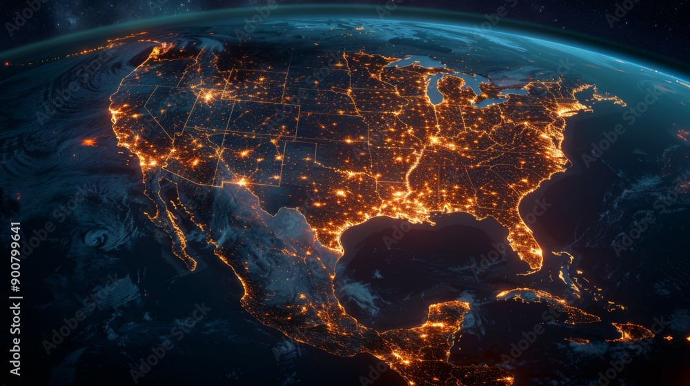 North America at Night from Space North America at Night from Space